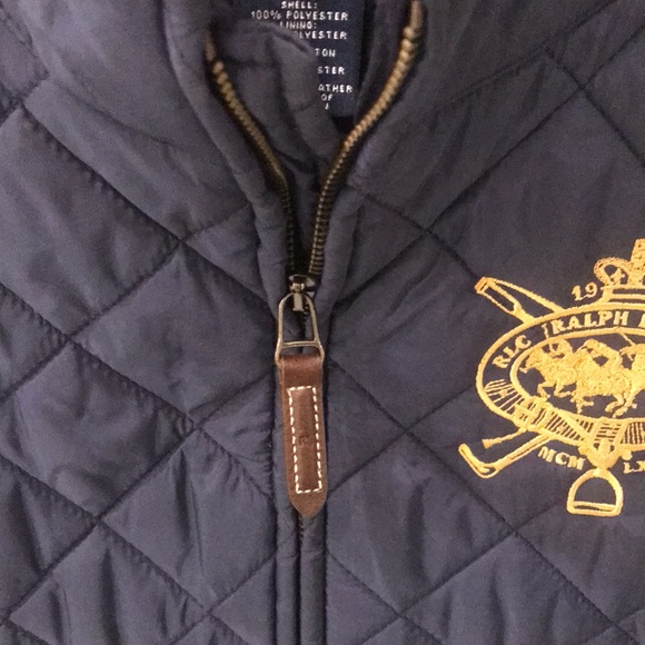 Ralph Lauren Polo Vest Sz M suede and nylon puffer jacket 🐴🧲🐎 - Picture 3 of 8